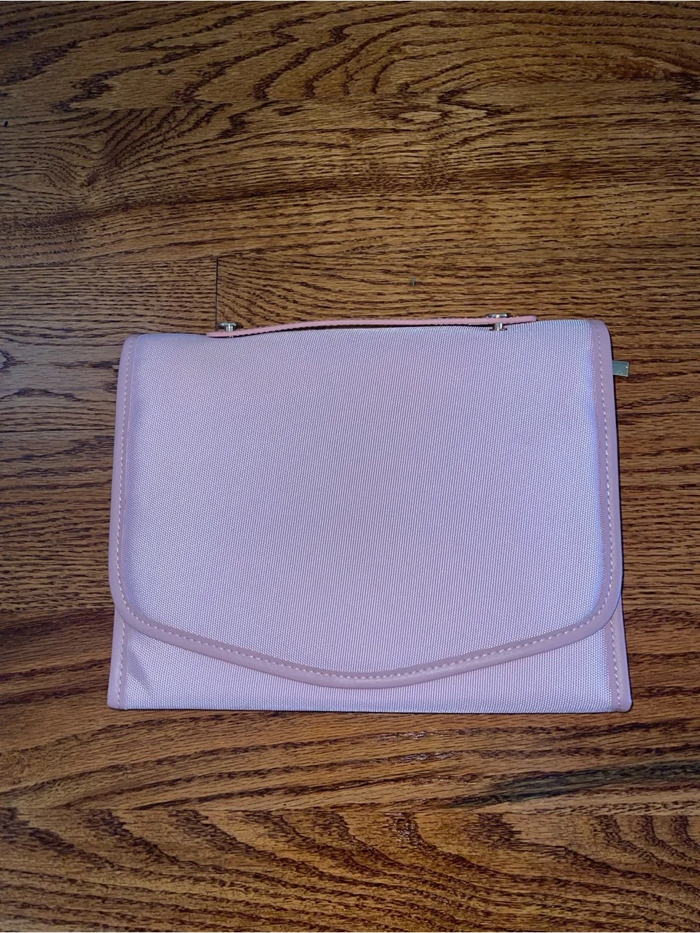 Pink Hanging Jewelry Organizer with Multiple Compartments